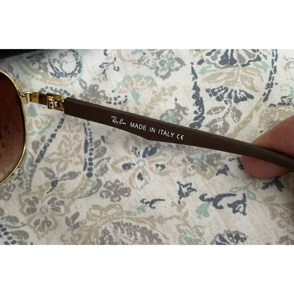 RAY-BAN Men’s RB 2185 63 17-140 GOLD FRAMES SUNGLASSES NEW With Case - Picture 4 of 5